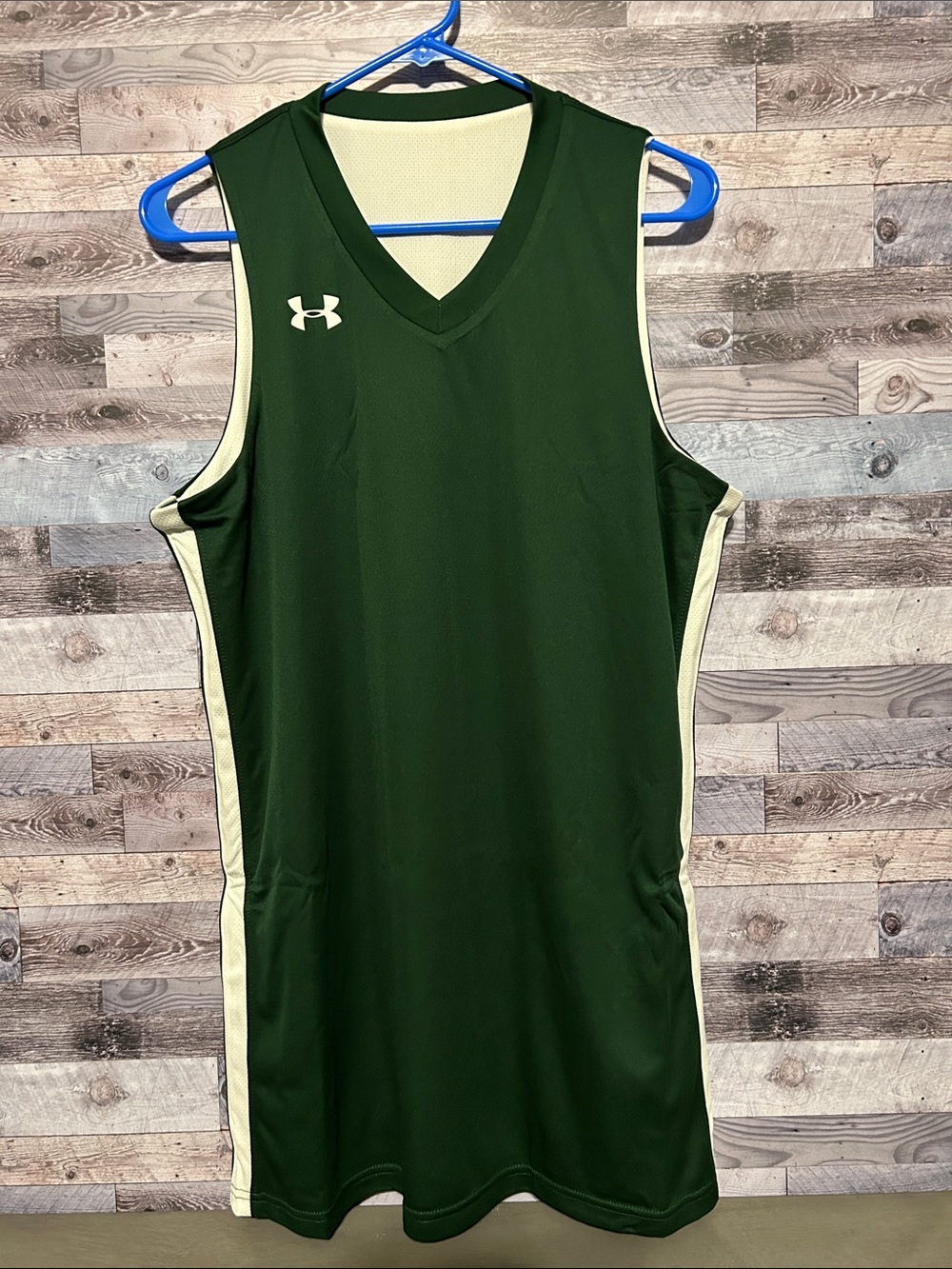Under Armour Green Basketball Jersey with White Accents